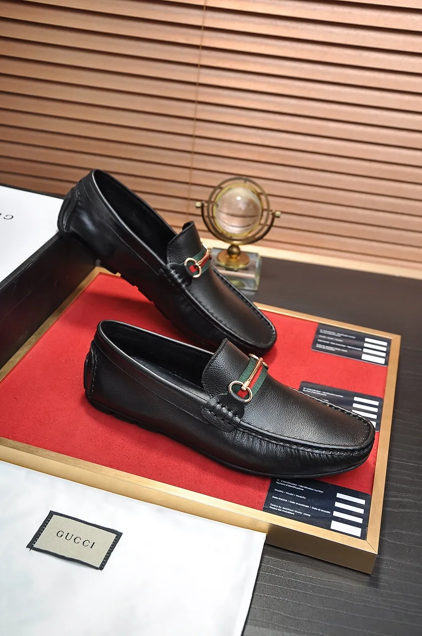 Men's Men's Shoes 💰400💶[Gucci] New 🍀Gucci* - top version Gucci Peas Shoes! Made of imported original cowhide, the first layer of single leather is comfortable and lining! Original wear-resistant rubber outsole! High quality products! Code number 38-44!
